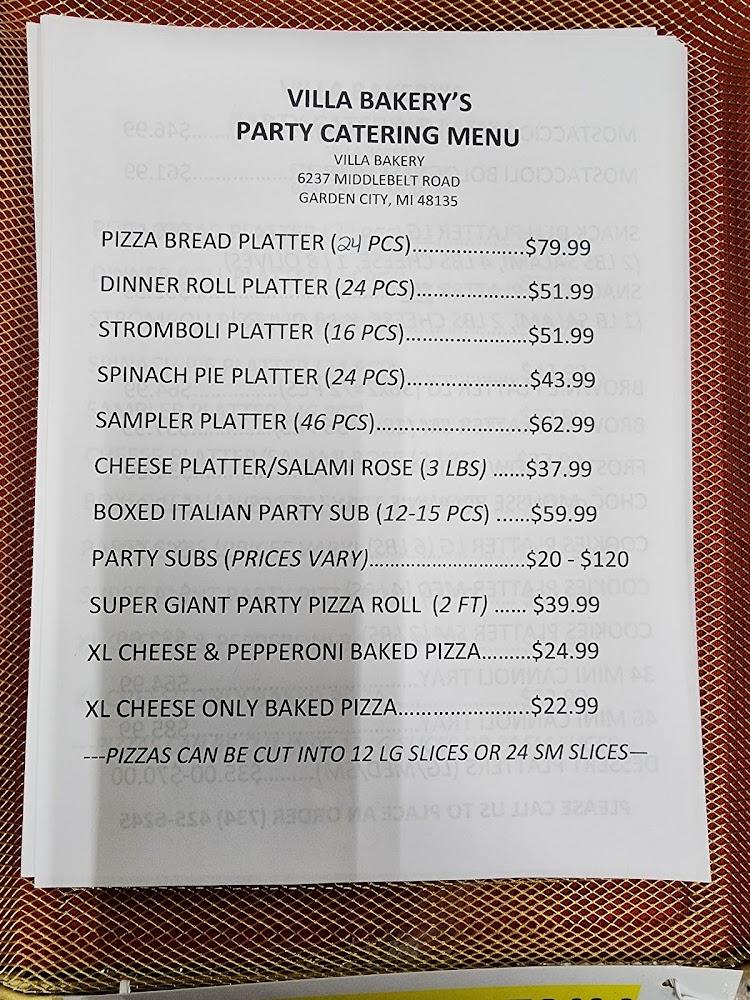 Villa Bakery Menu image 1