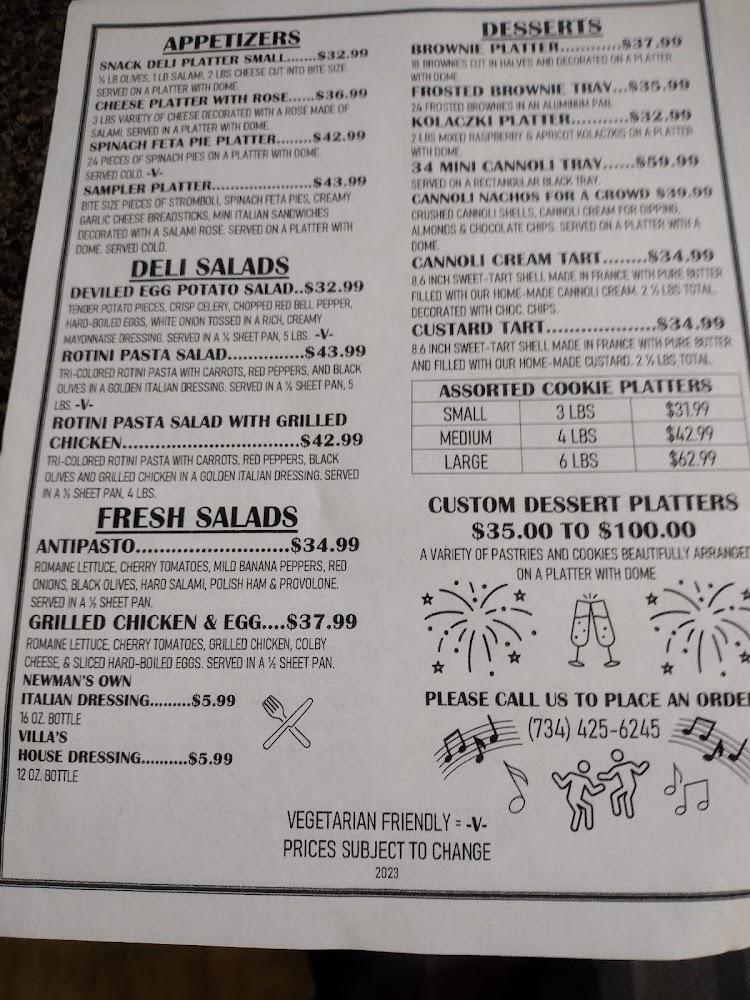 Villa Bakery Menu image 3